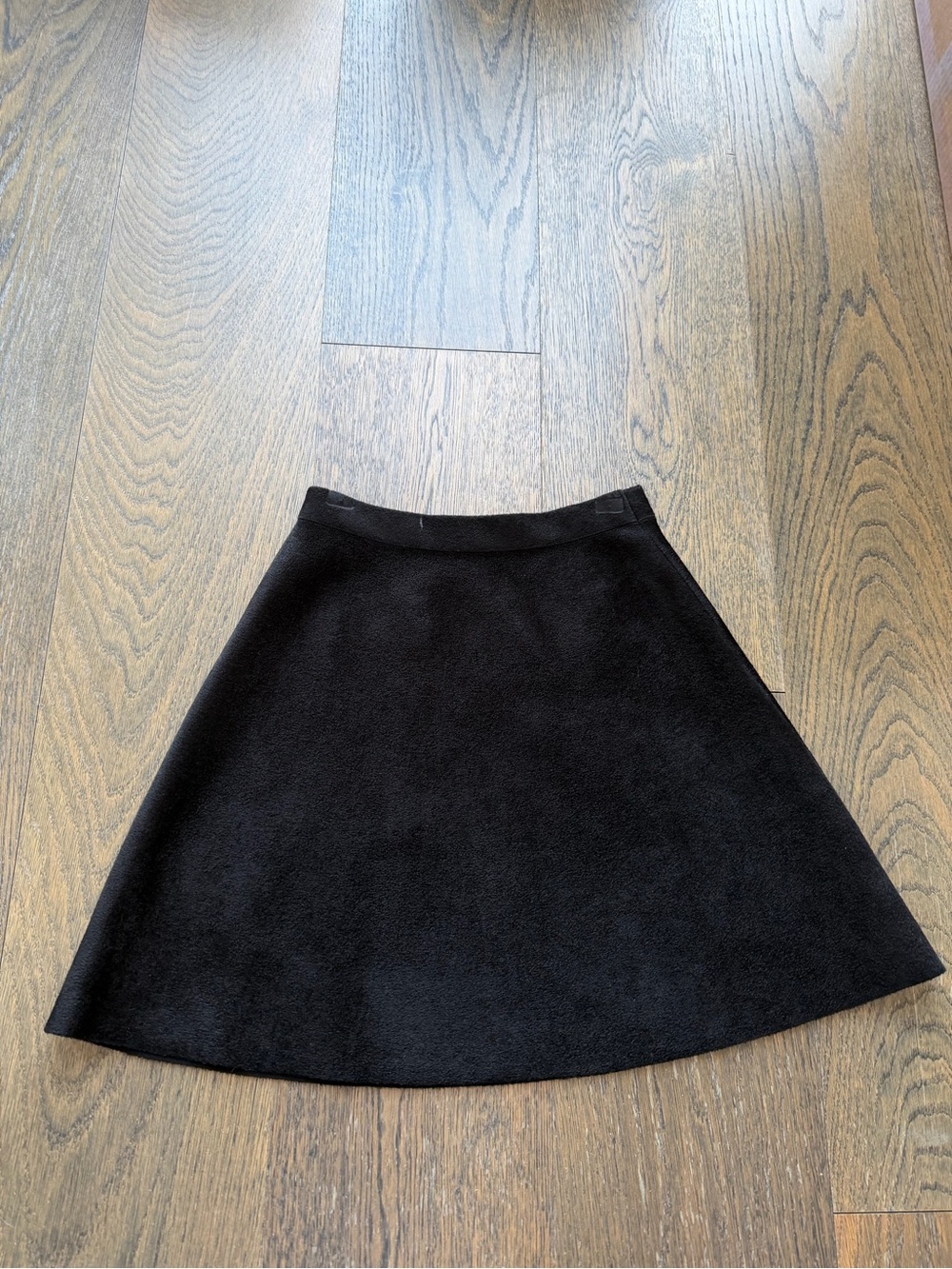 Alaia black velvet skater style skirt